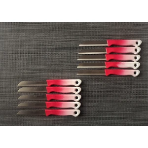 Meyve Sebze Bıçağı Ebruli Kırmızı-Beyaz 10'lu