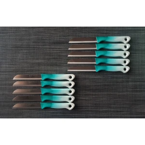 Meyve Sebze Bıçağı Ebruli Turkuaz-Yeşil 10'lu
