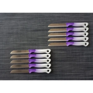 Meyve Sebze Bıçağı Ebruli Mor-Beyaz 10'lu