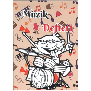 Müzik Defteri Büyük Boy A4 40 Yaprak Karton Kapak Sol Anahtarlı Kareli Müzik Defteri 1 Adet