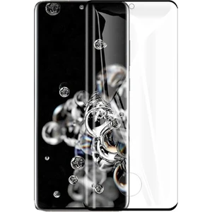 Case 4U Samsung Galaxy S20 Plus Tam Kaplayan 6D Polymer Nano Glass Ekran Koruyucu Siyah