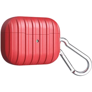 Case 4U Apple Airpods Pro Kılıf Şerit Desenli Toz Tutmayan Airbag 21 Kırmızı