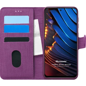 Xiaomi Poco X3 Gt Kılıf Fabric Book Wallet Mor