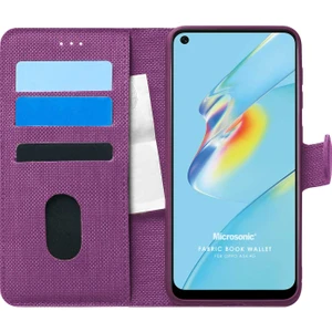 Oppo A54 4g Kılıf Fabric Book Wallet Mor
