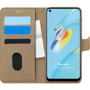 Oppo A54 4g Kılıf Fabric Book Wallet Gold