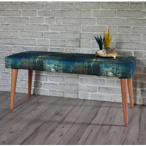 Zeen Concept Retro Bench Puf Yeşil Kırçıllı Desenli
