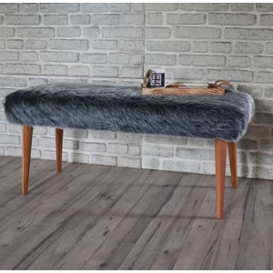 Zeen Concept Retro Bench Puf Antrasit Peluş