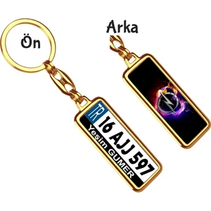 Hediye Zengini Armağan Zengini Kişiye Özel Plaka Metal Anahtarlık | Opel Aşk Logo