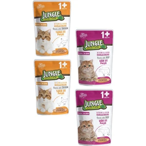 Pouch Kısırlaştırılmış Gravy Soslu Karışık Paket Tavuk-Biftekli Yaş Kedi Maması 100 gr 4 Adet
