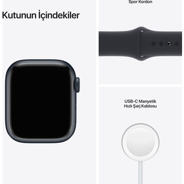 Apple Watch Seri 7 Gps, 41MM Yeşil Alüminyum Kasa ve Yeşil Spor