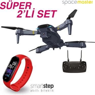 Corby SD03 Katlanabilir 720P Kameralı Smart Drone + PSSW09 Akıllı Bileklik