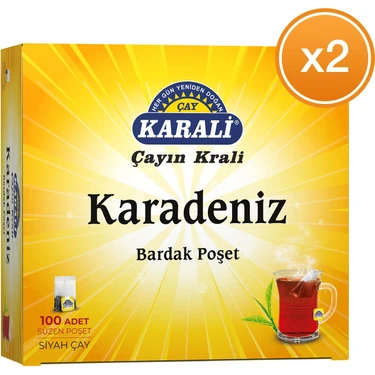 Karali Çay Karadeniz Bardak Poşet Çay 100'lü x 2
