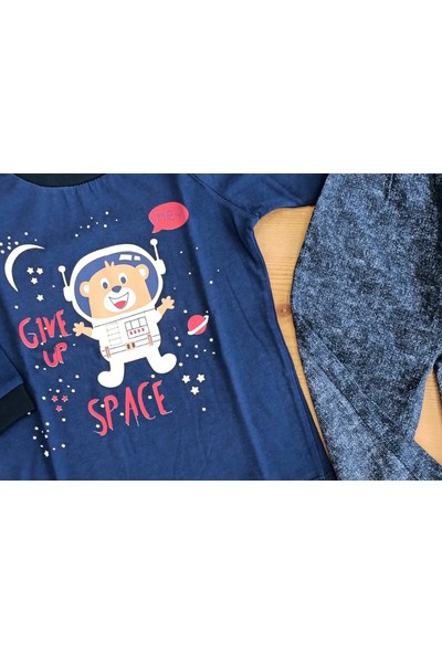 Fuar Sevimli Astronot Baskılı Erkek Çocuk Pijama Takımı
