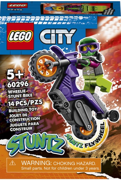 LEGO® City Gösteri Motosikleti 60296 - Çocuklar Için Eğlenceli, Havalı, Volanlı Gösteri Motosikleti Oyuncak Yapım Seti (14 Parça)