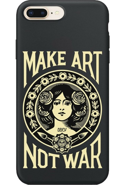 Timuyacase iPhone 7 Plus Lansman Make Art Not War Desenli Telefon Kılıfı