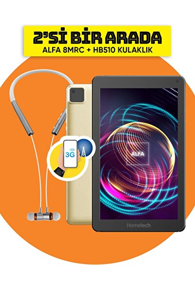 Hometech Alfa 8 Mrc 3g 8" 2gb Ram 32GB Tablet + Kulakiçi Kulaklık Gold