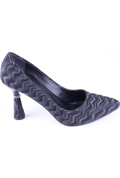 Ceylan 696 Kadın 8 cm Topuk Dalgalı Cilt Ayakkabı