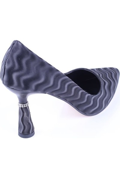 Ceylan 696 Kadın 8 cm Topuk Dalgalı Cilt Ayakkabı