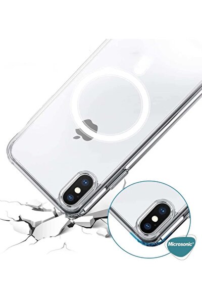 Microsonic Apple iPhone x Kılıf Magsafe Clear Soft Şeffaf