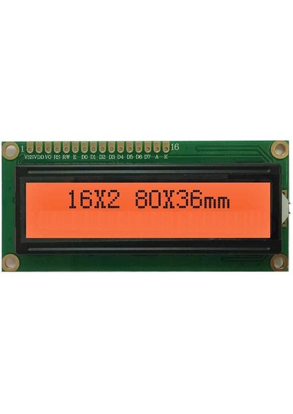 2X16 LCD Display Sol Üst Turuncu - SMR1602A
