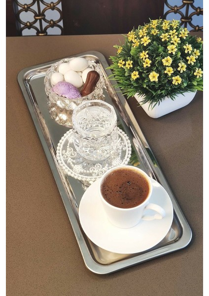 Çelik Servis Sunum Tepsisi Kahve Tepsisi 1pastkhakma indirimleri