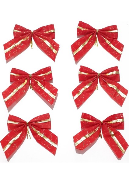 Funworld Yılbaşı Yeni Yıl Çam Ağacı Süs Fiyonk Süs 6'lı