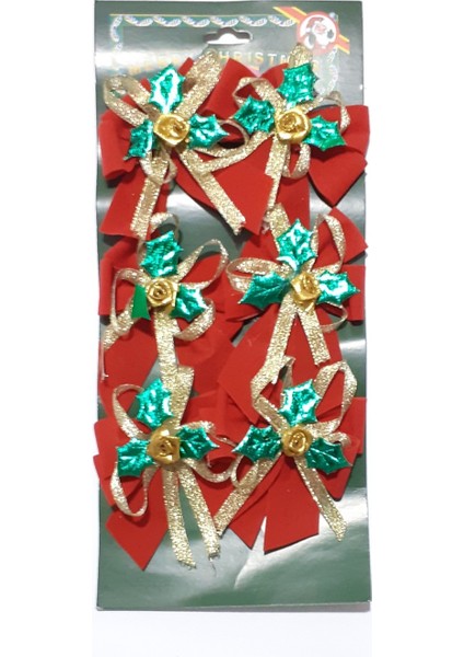 Funworld Yılbaşı Yeni Yıl Çam Ağacı Süs Fiyonk Süs 6'lı modelleri