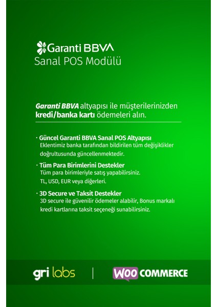 Woocommerce / Wordpress - Garanti Bbva Sanal Pos Modülü