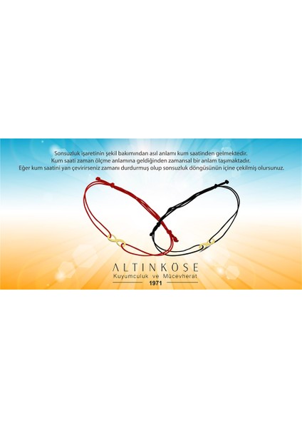 Şans Bilekliği Sonsuzluk 14 Ayar Altın modelleri