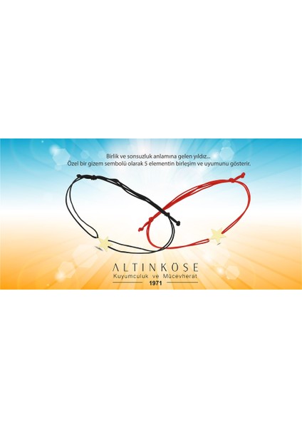 Şans Bilekliği Yıldız 14 Ayar Altın modelleri