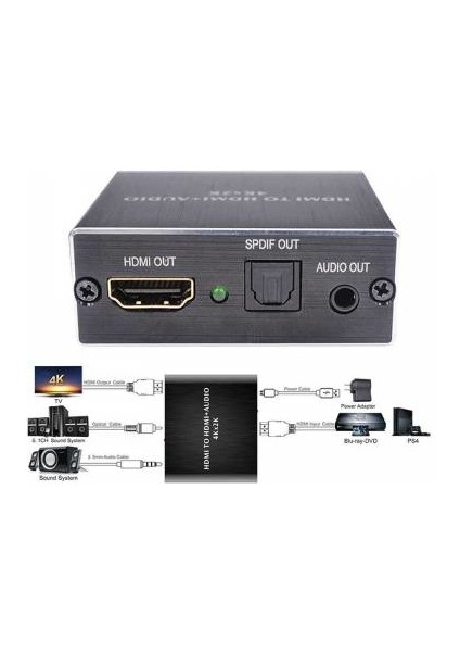 Extractor HDMI Ses Ayırıcı HDMI + Ses Hdmı+Audio Çevirici