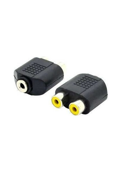 3.5 mm Stereo Dişi Stereo 2 Dişi Rca Lale Aparat Dönüştürücü