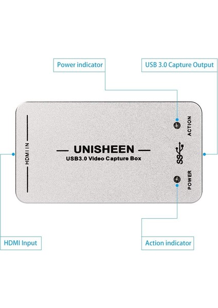USB 3.0 HDMI Video Capture Canlı Yayın Akış ve Kayıt, HDMI HDMI Capture