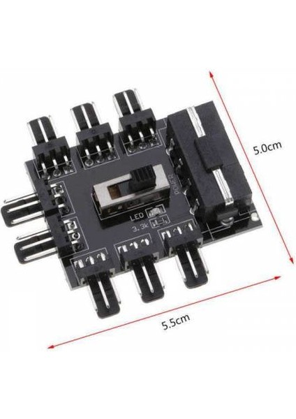 Fan Kontrol 8 Kanal 3 Pin Fan Splitter Molex Power 8 Li Fan Kontr