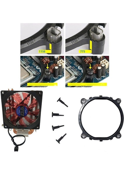 Işlemci Fanı Intel 1155 Fan 1156 Fan Lga Fan 775 Fan Am3 Fan Am4 Fan Işıklı Kule Fan