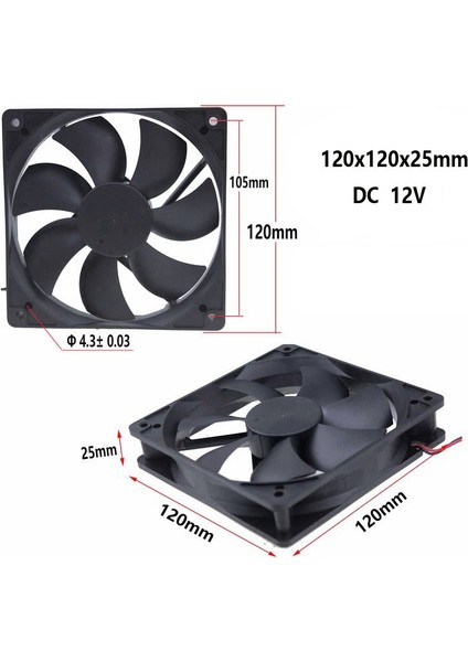 12CM 12 Volt 4 Pinli Fan 12 cm Fan 120X120X25MM 12 cm 4 Pin Fan