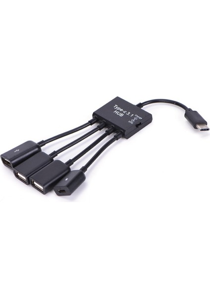Type-C USB To Otg ve Şarj USB 3.1 USB Hub 3 USB Micro USB