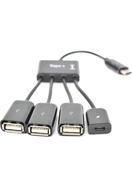 Type-C USB To Otg ve Şarj USB 3.1 USB Hub 3 USB Micro USB