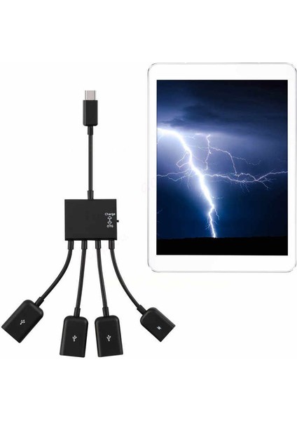 Type-C USB To Otg ve Şarj USB 3.1 USB Hub 3 USB Micro USB