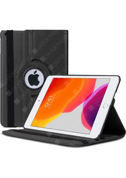 Apple iPad 9. Nesil 2021 10.2" Inc Kılıf 360° Dönebilen Akıllı Kapak Standlı Kılıf Smart Uyku Modlu Siyah