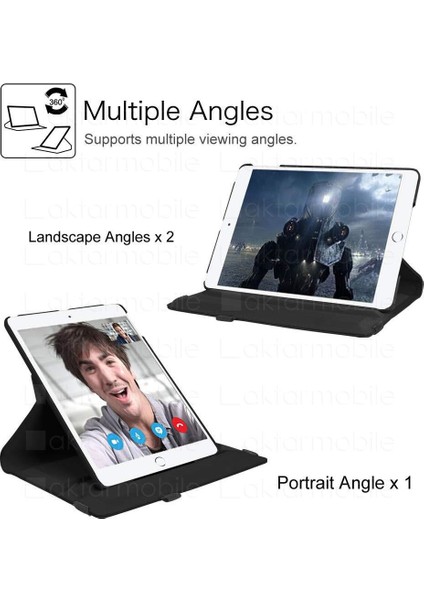 Apple iPad 9. Nesil 2021 10.2" Inc Kılıf 360° Dönebilen Akıllı Kapak Standlı Kılıf Smart Uyku Modlu Siyah fırsatları