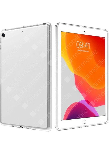 Apple iPad 9. Nesil 2021 10.2" Inc Kılıf Şeffaf Silikon Tablet Kılıfı Esnek Tpu Kapak Arkası Buzlu Renksiz