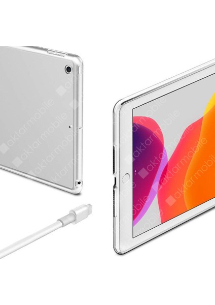 Apple iPad 9. Nesil 2021 10.2" Inc Kılıf Şeffaf Silikon Tablet Kılıfı Esnek Tpu Kapak Arkası Buzlu Renksiz