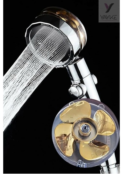Su Tasarruflu Pervaneli Oynar Başlıklı Duş Başlığı El Duşu Aç Kapa Sarı fiyatları