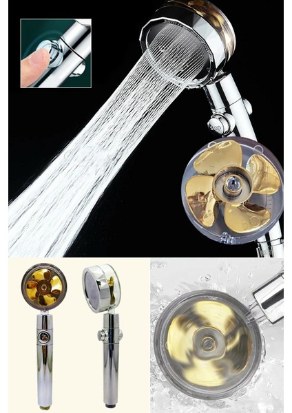 Su Tasarruflu Pervaneli Oynar Başlıklı Duş Başlığı El Duşu Aç Kapa Sarı modelleri