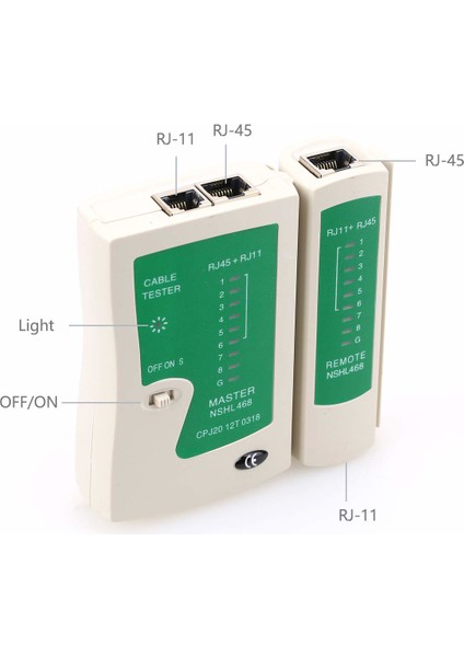 Kablo Test Cihazı RJ45+RJ11 Remote Cable Tester