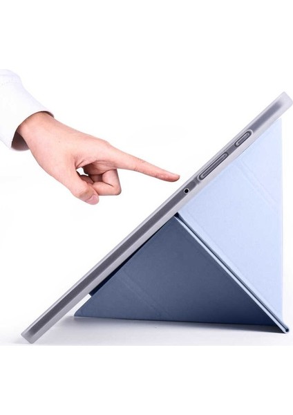 Samsung Galaxy Tab A7 2020 T500 T505 T507 Arka Silikon Uyku Modlu Ultra Antişok Özellikli Smart Kılıf Siyah