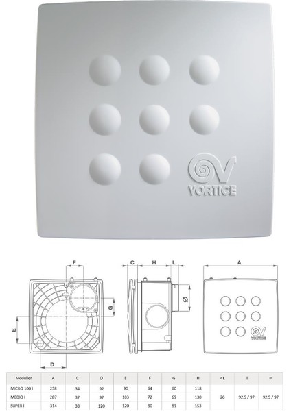 Vort Quadro I Super I C 1.5 Hız Anahtarı Tasarruflu Havalandırma Fanı Anahtar Yüksek Basınçlı Agmair Agm Havalandırma Fanları indirimleri