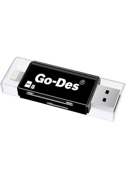 Go Des GD-DK102 Lightning & Micro USB Veri Aktarımı Sd & Micro Sd Kart Okuyucu