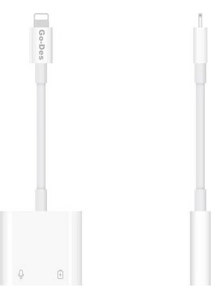 Go Des GD-OR881 Lightning 3.5 mm Aux Kulaklık ve Şarj Dönüştürü Adaptör Ses Adaptörü